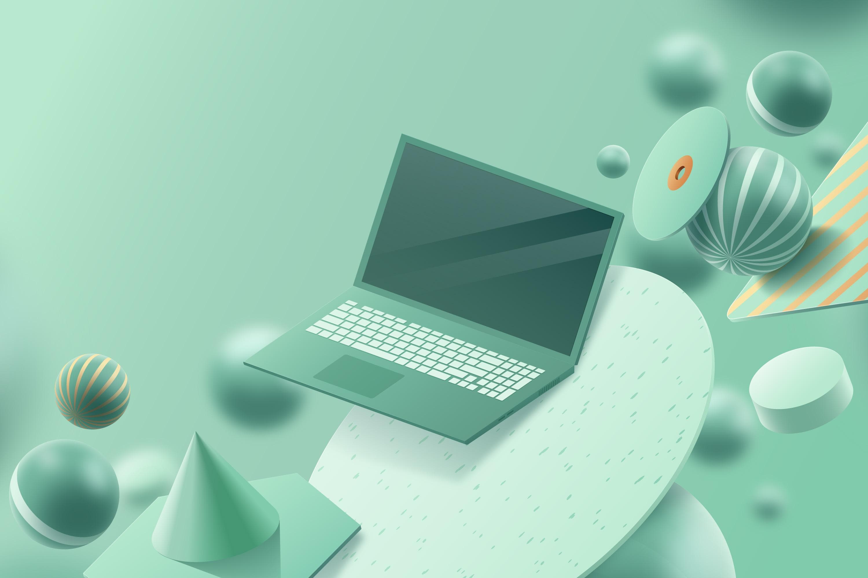 Ordinateur portable en illustration 3D